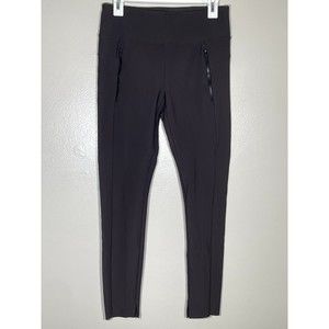 Athleta Size S Womens Stellar Tight Leggings Brown Activewear Zip Pockets